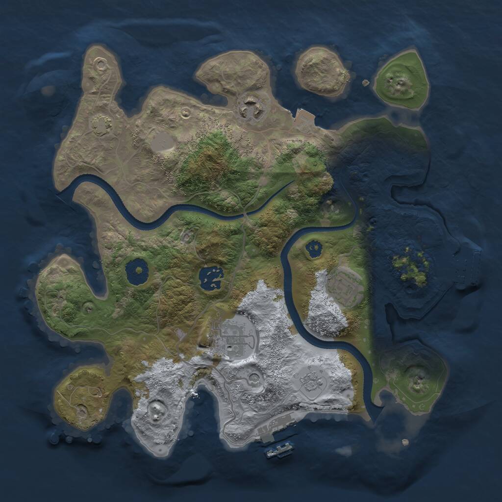 Rust Map: Procedural Map, Size: 3000, Seed: 1928204962, 10 Monuments
