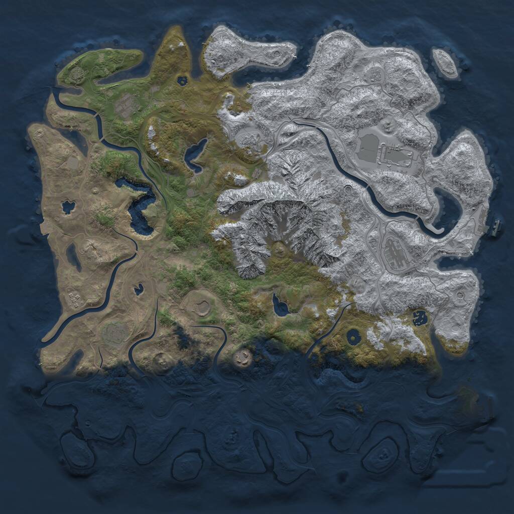 Rust Map: Procedural Map, Size: 5000, Seed: 19357, 15 Monuments