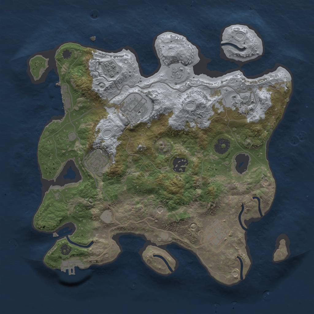 Rust Map: Procedural Map, Size: 3000, Seed: 997530379, 15 Monuments