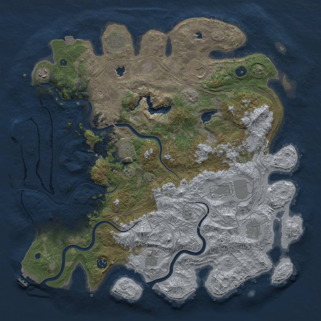 Rust Map: Procedural Map, Size: 4500, Seed: 2900, 16 Monuments