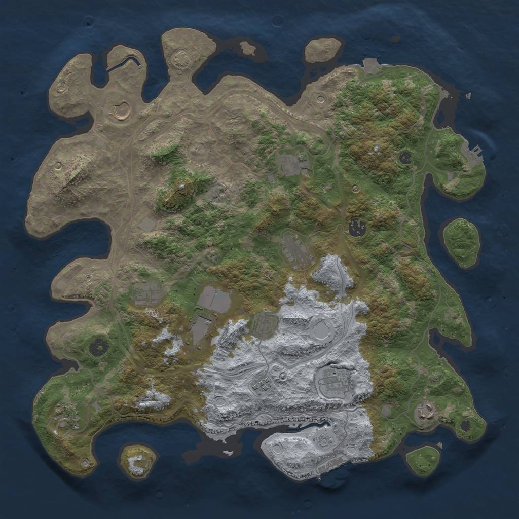 Rust Map: Procedural Map, Size: 4250, Seed: 101997498, 19 Monuments