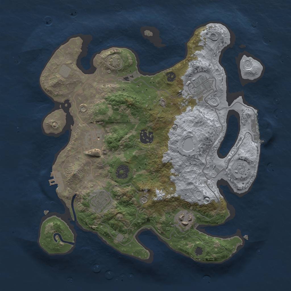 Rust Map: Procedural Map, Size: 3000, Seed: 1325138344, 13 Monuments