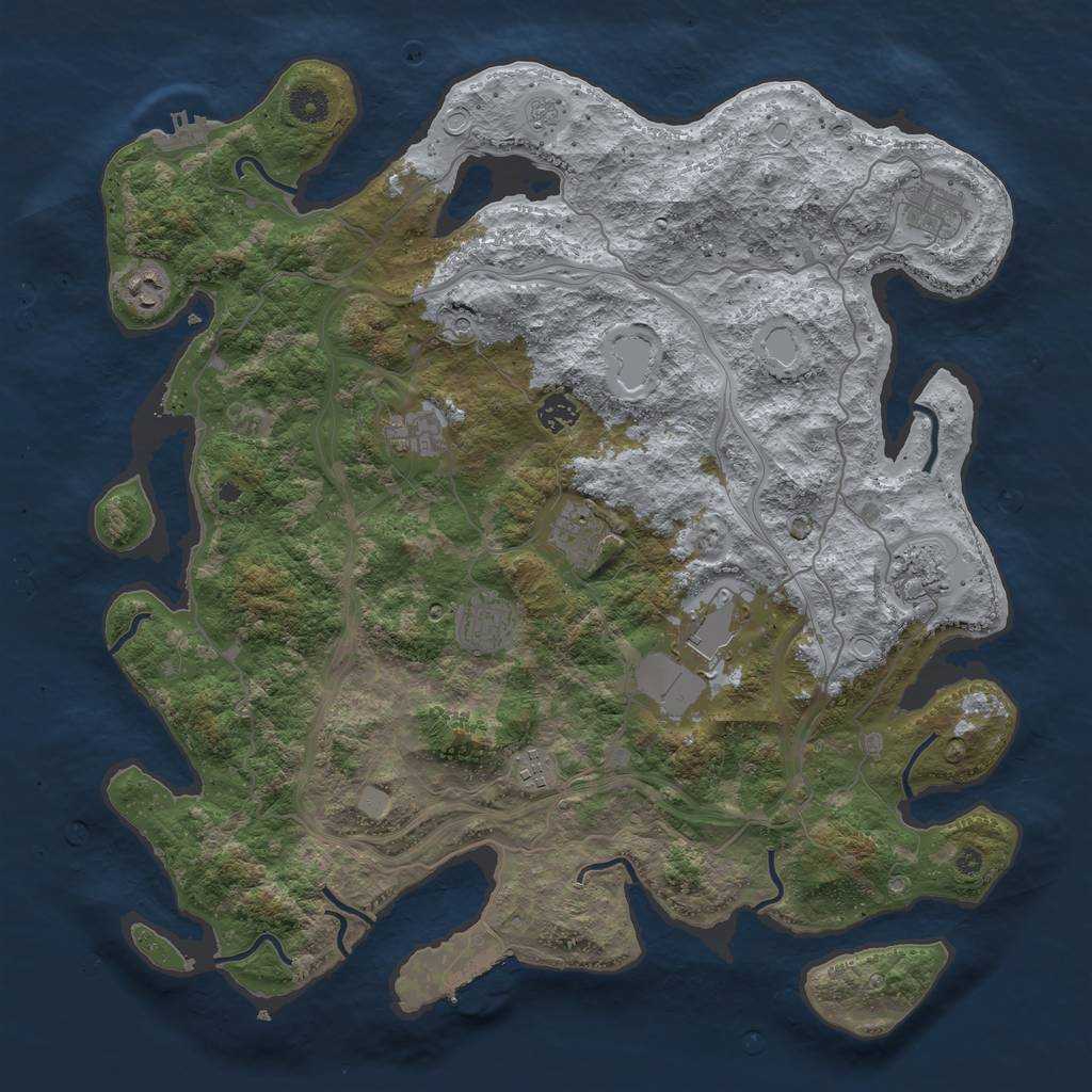 Rust Map: Procedural Map, Size: 4250, Seed: 982430688, 18 Monuments