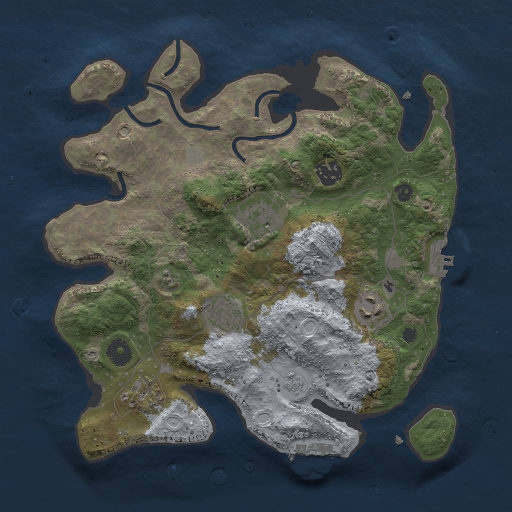 Rust Map: Procedural Map, Size: 3000, Seed: 1972, 13 Monuments