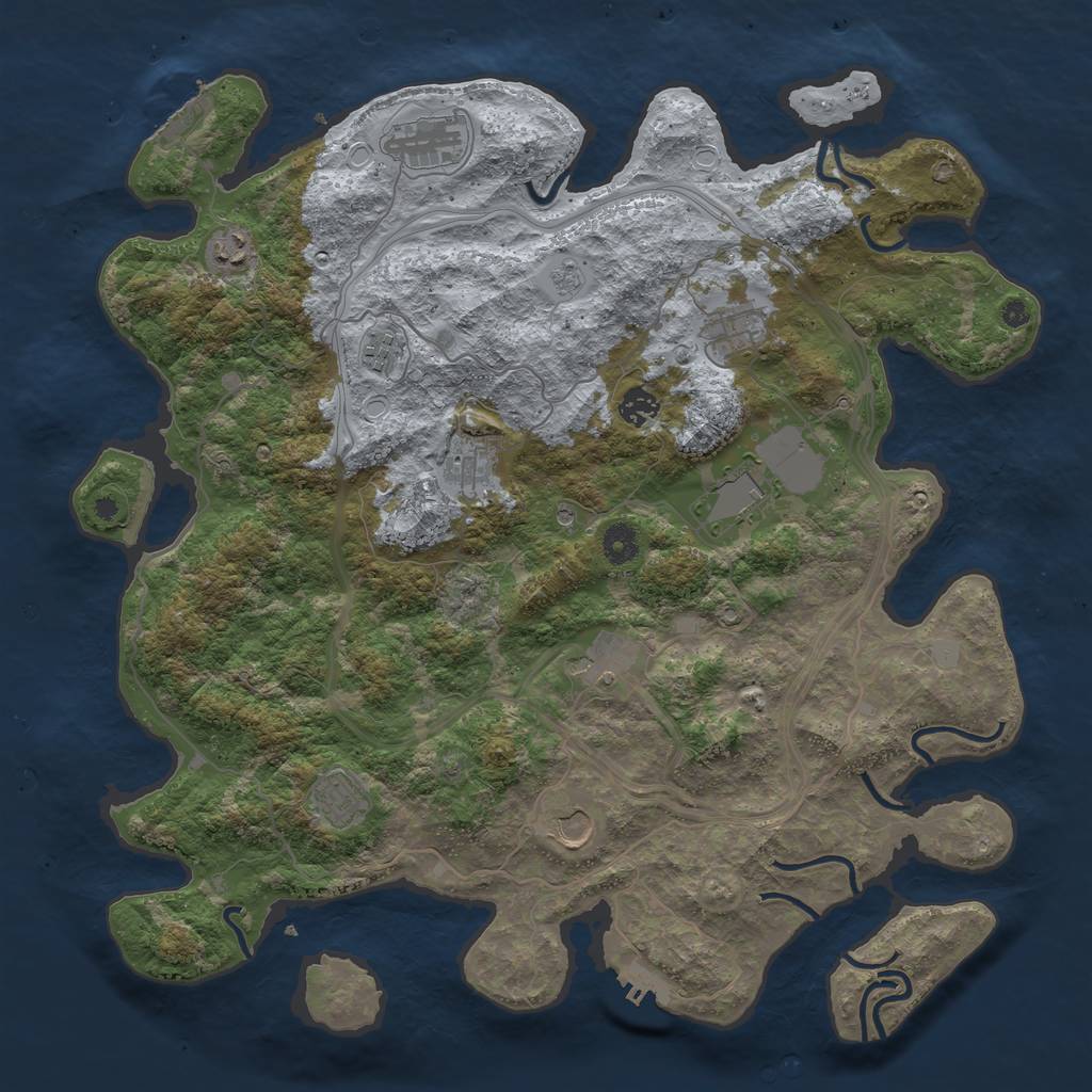 Rust Map: Procedural Map, Size: 4250, Seed: 1669328390, 19 Monuments
