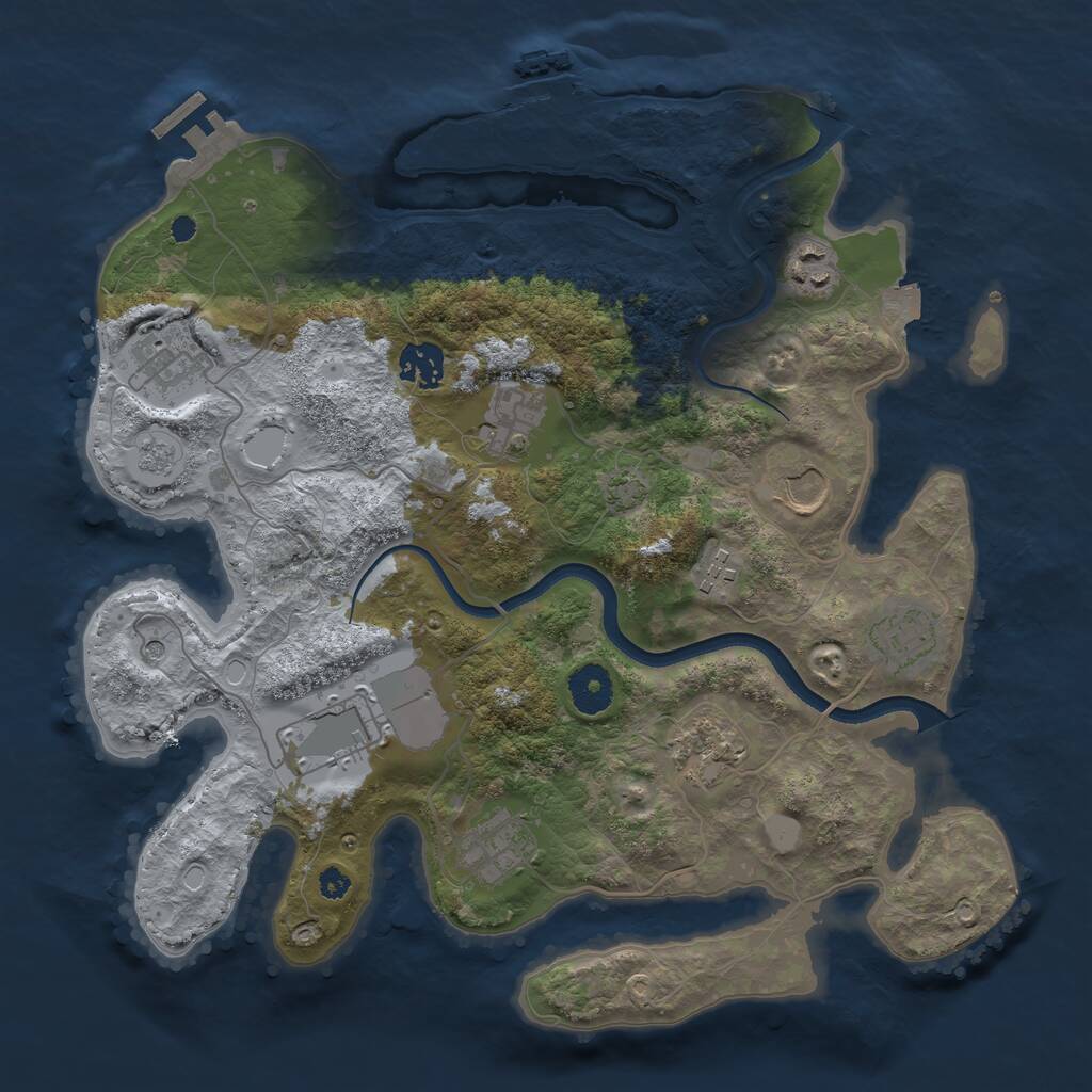 Rust Map: Procedural Map, Size: 3500, Seed: 7508754, 16 Monuments