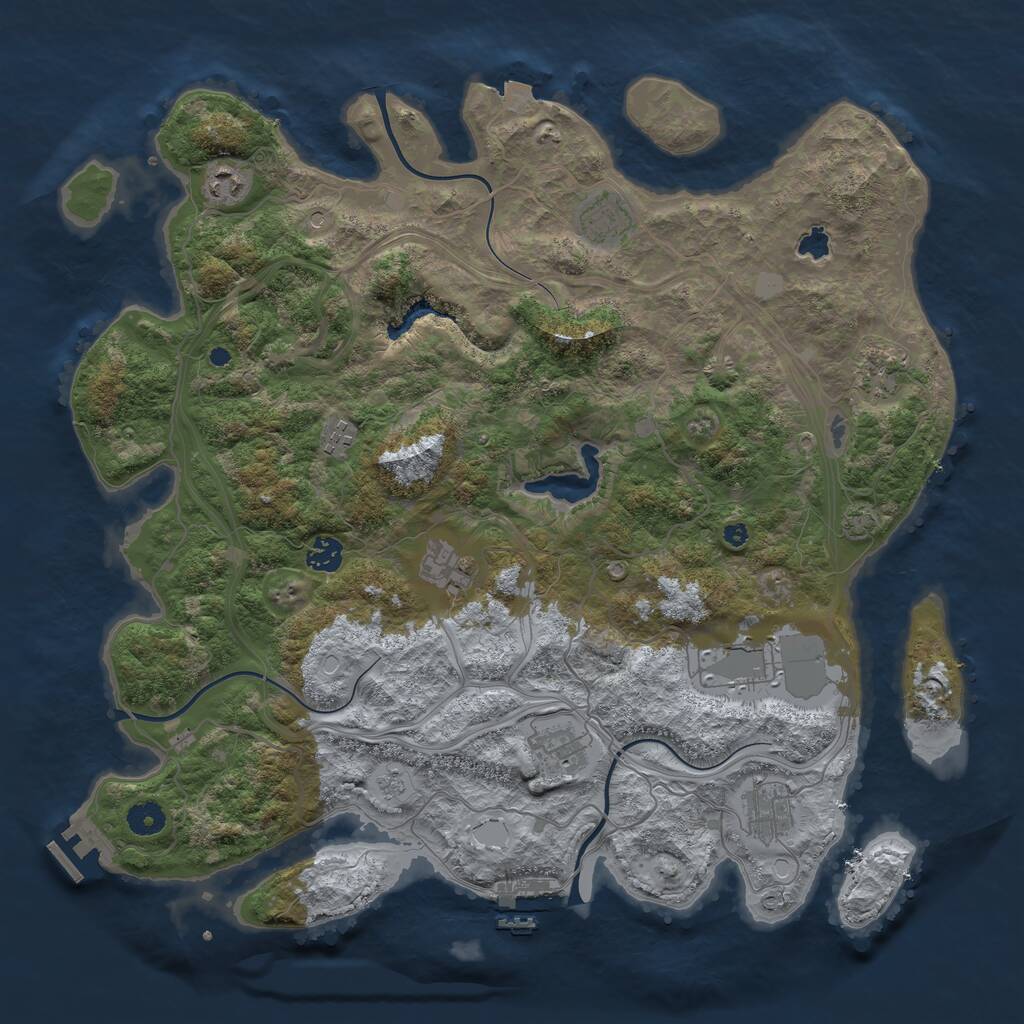 Rust Map: Procedural Map, Size: 4250, Seed: 1475517657, 15 Monuments