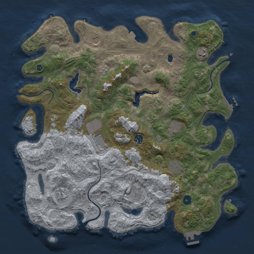 Rust Map: Procedural Map, Size: 4250, Seed: 243552848, 15 Monuments