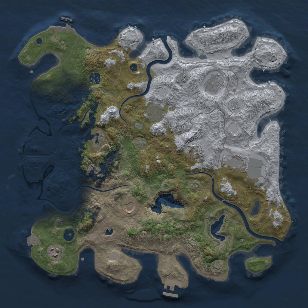 Rust Map: Procedural Map, Size: 4000, Seed: 1868885895, 15 Monuments