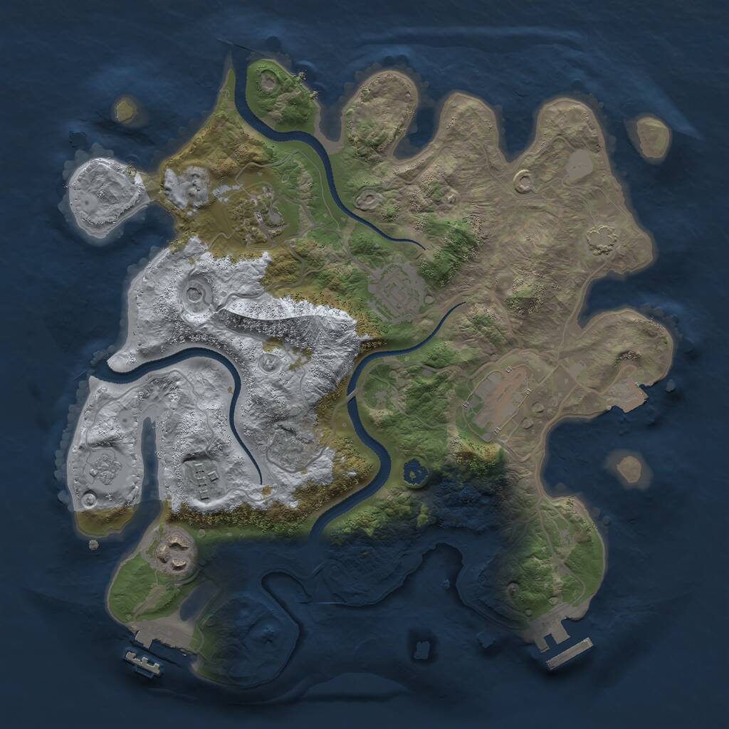 Rust Map: Procedural Map, Size: 3000, Seed: 86545, 11 Monuments