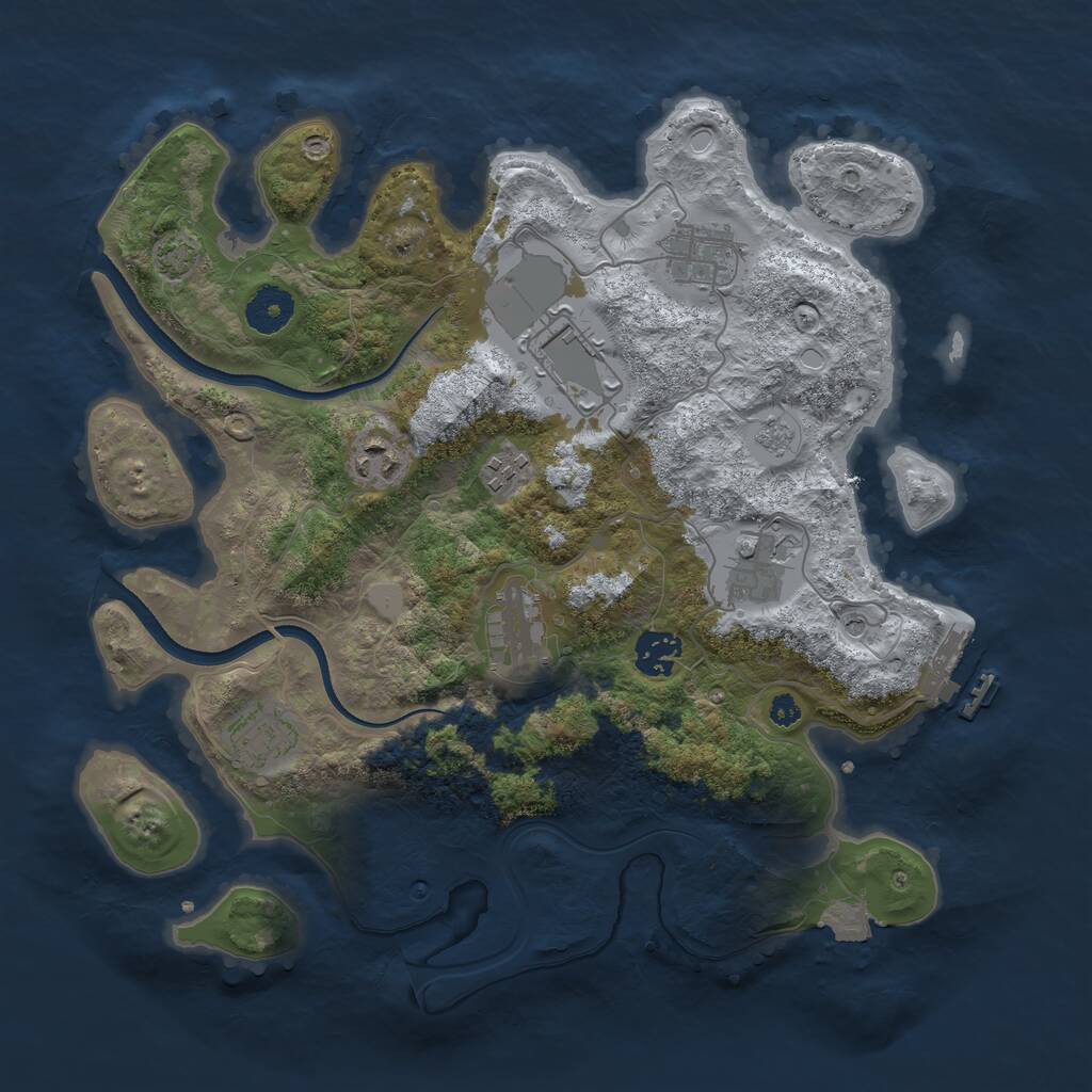 Rust Map: Procedural Map, Size: 3500, Seed: 16546, 13 Monuments