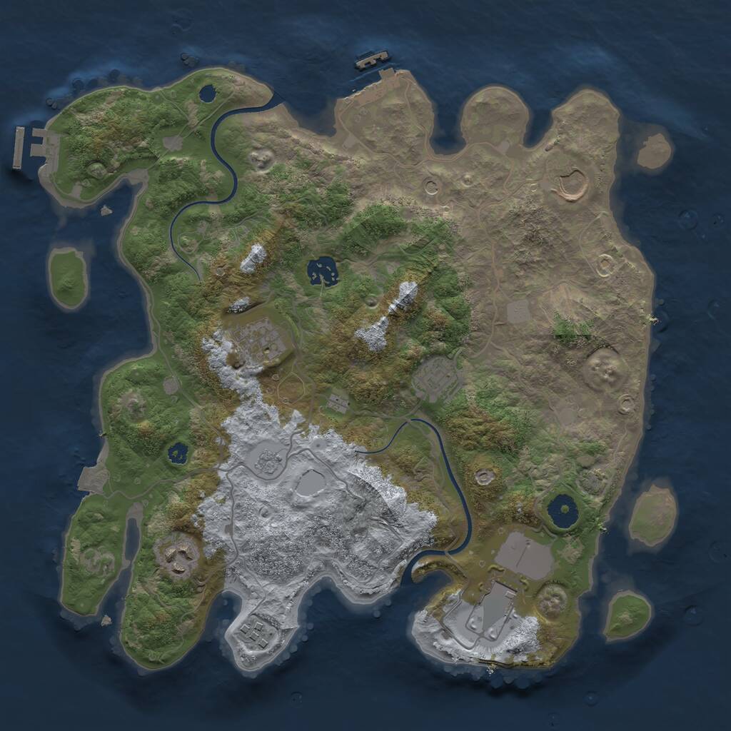 Rust Map: Procedural Map, Size: 3500, Seed: 5475, 13 Monuments