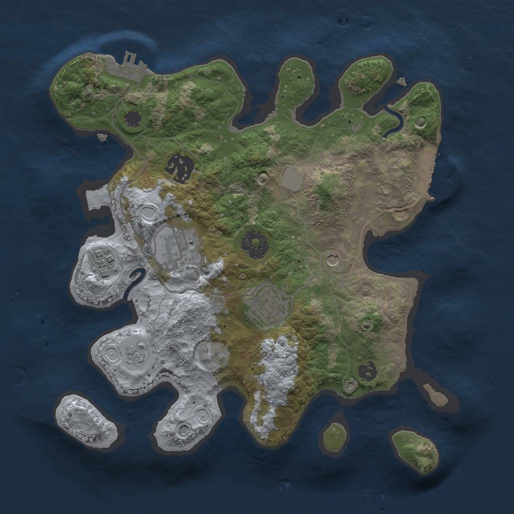 Rust Map: Procedural Map, Size: 2750, Seed: 6968214, 13 Monuments