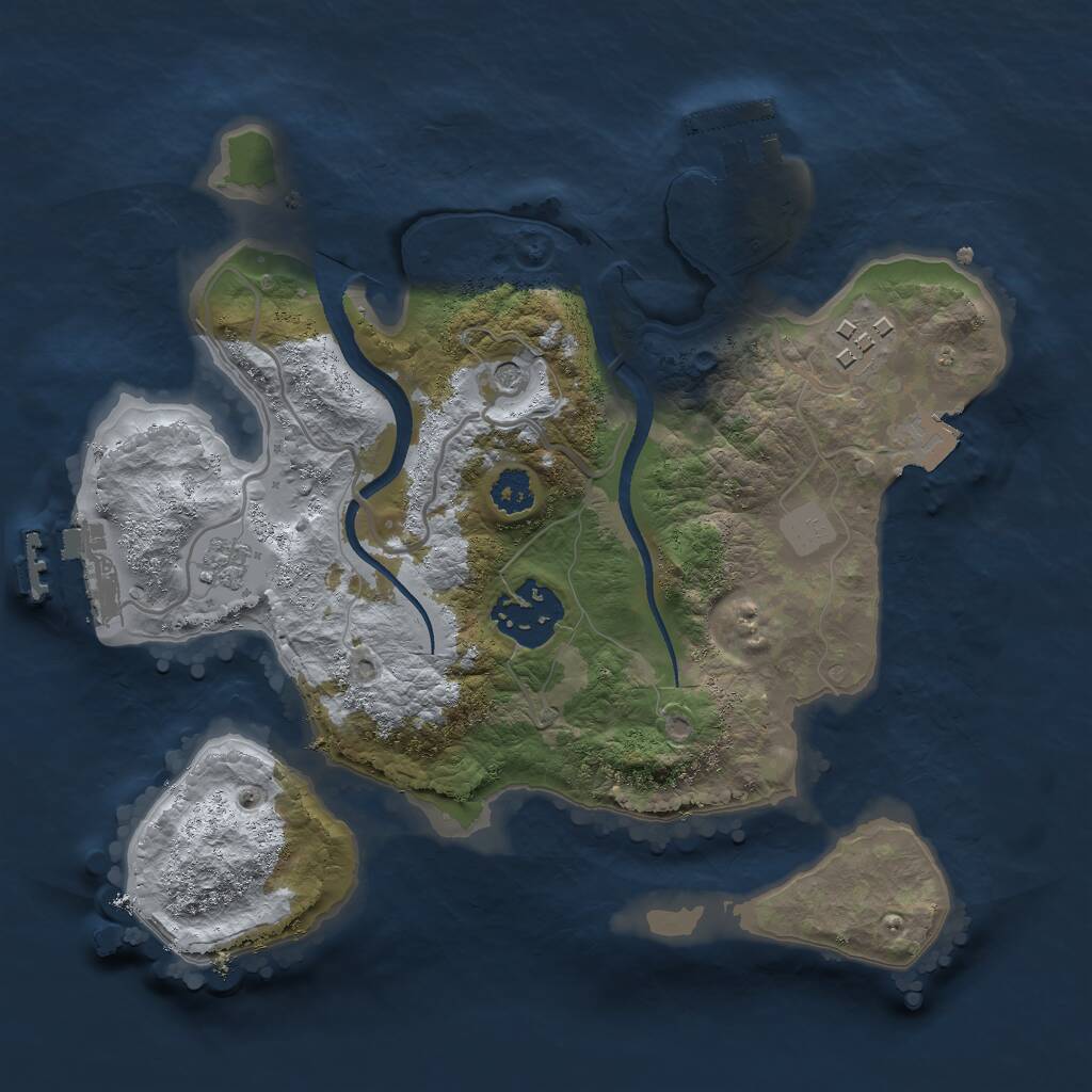 Rust Map: Procedural Map, Size: 2500, Seed: 87579, 7 Monuments