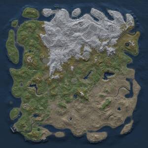 Thumbnail Rust Map: Procedural Map, Size: 5500, Seed: 5, 17 Monuments
