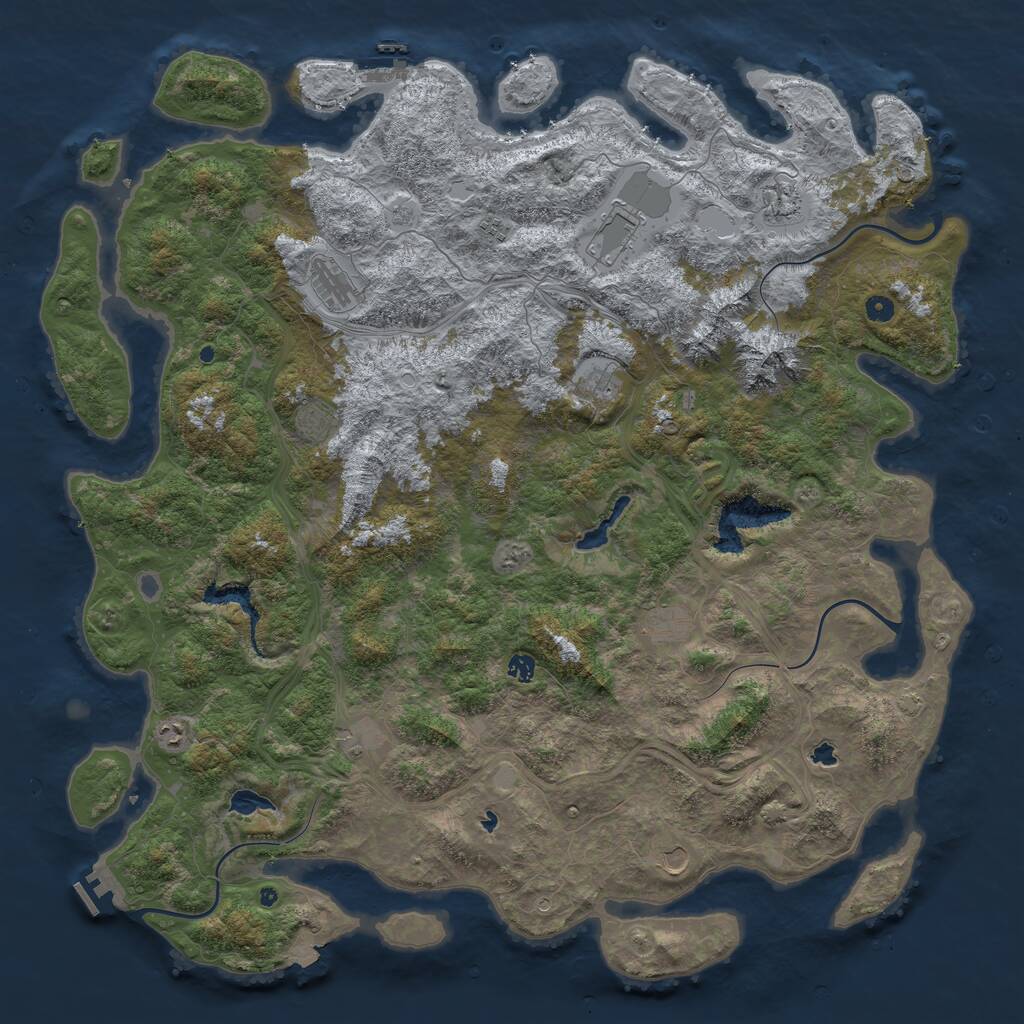 Rust Map: Procedural Map, Size: 5500, Seed: 5, 17 Monuments