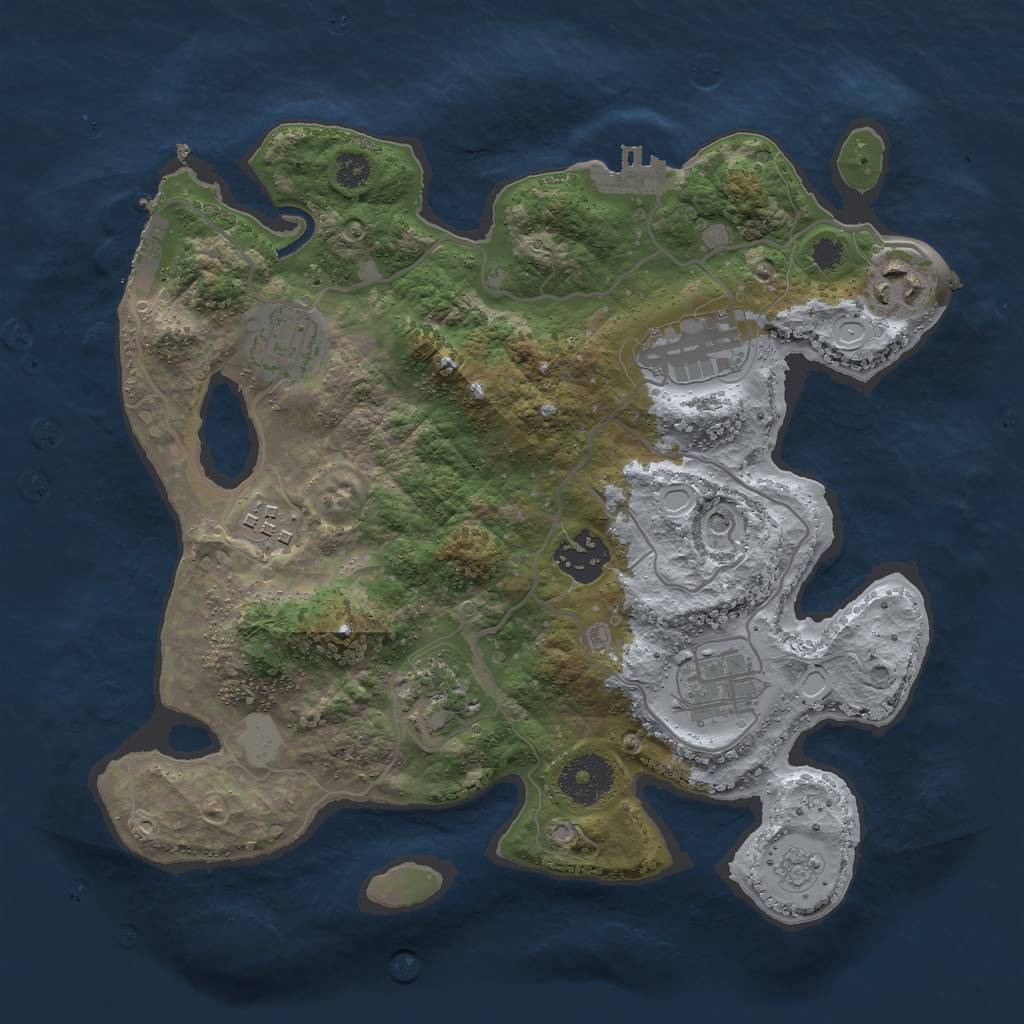Rust Map: Procedural Map, Size: 3000, Seed: 1602988009, 16 Monuments