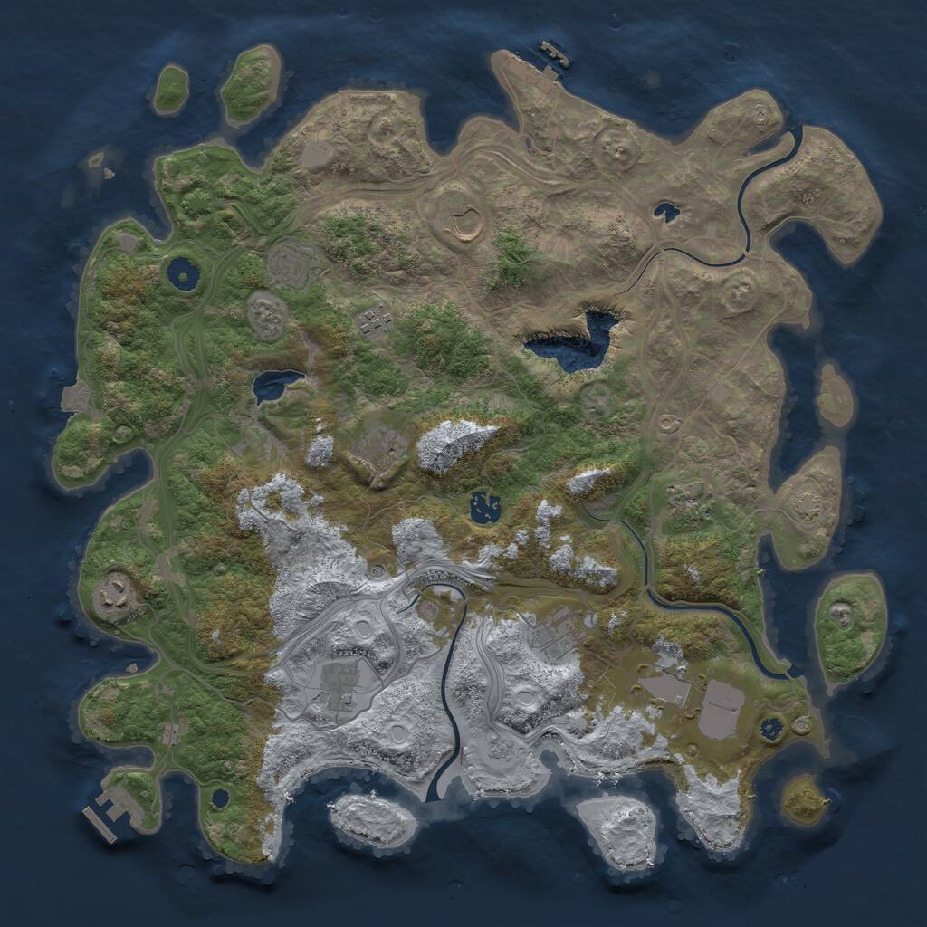Rust Map: Procedural Map, Size: 4250, Seed: 1741712777, 16 Monuments