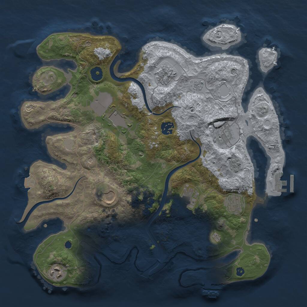 Rust Map: Procedural Map, Size: 3500, Seed: 1818794137, 15 Monuments