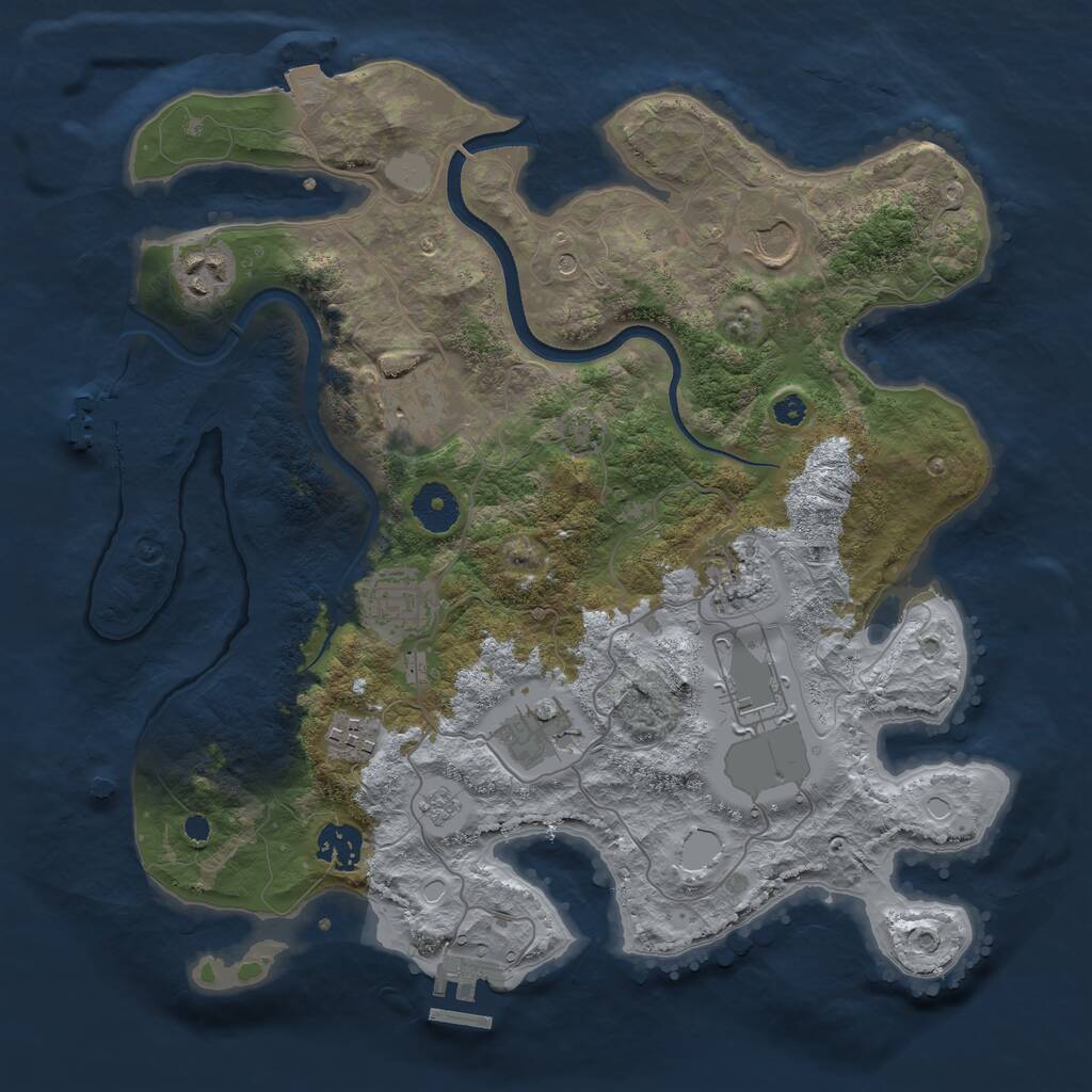 Rust Map: Procedural Map, Size: 3500, Seed: 190315658, 15 Monuments
