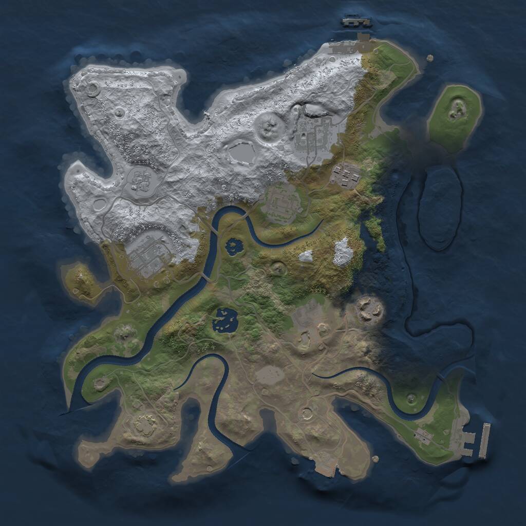 Rust Map: Procedural Map, Size: 3000, Seed: 7503268, 13 Monuments