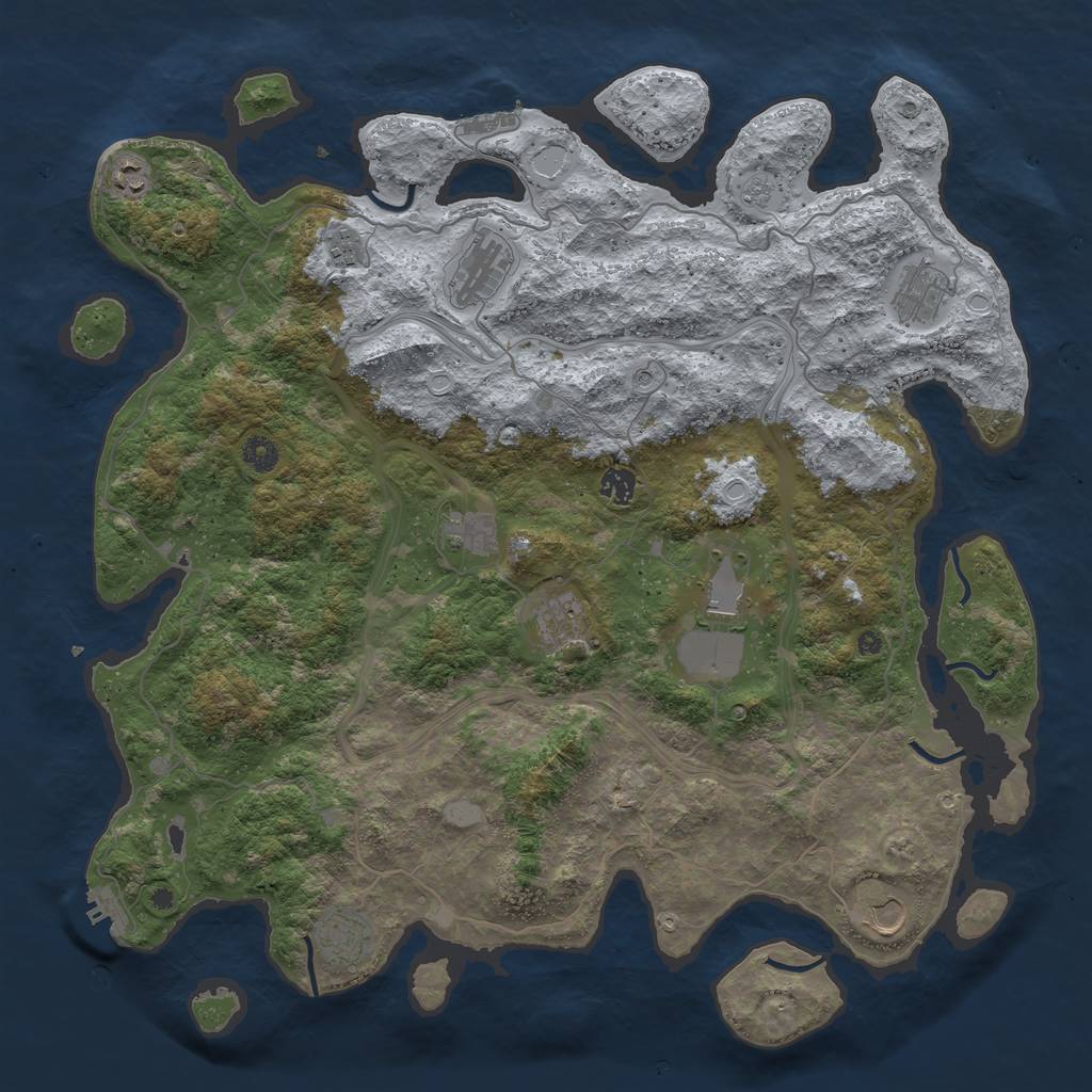 Rust Map: Procedural Map, Size: 4500, Seed: 23011014, 19 Monuments