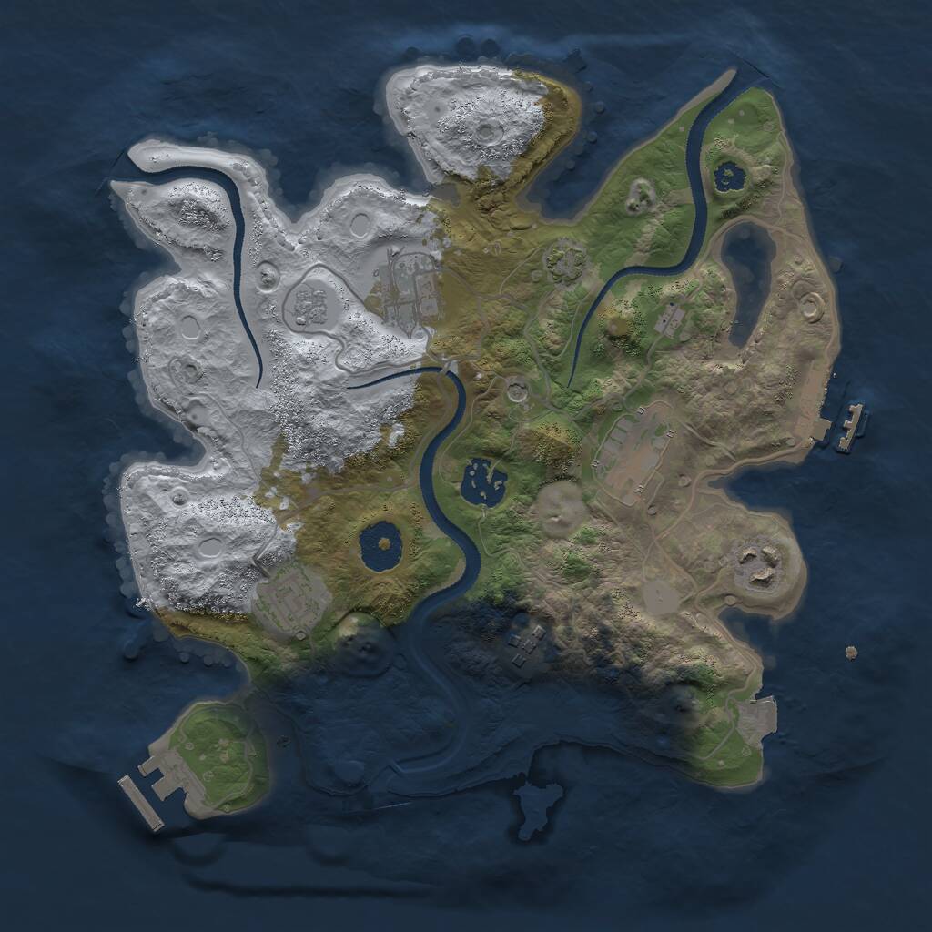 Rust Map: Procedural Map, Size: 3000, Seed: 91282389, 12 Monuments