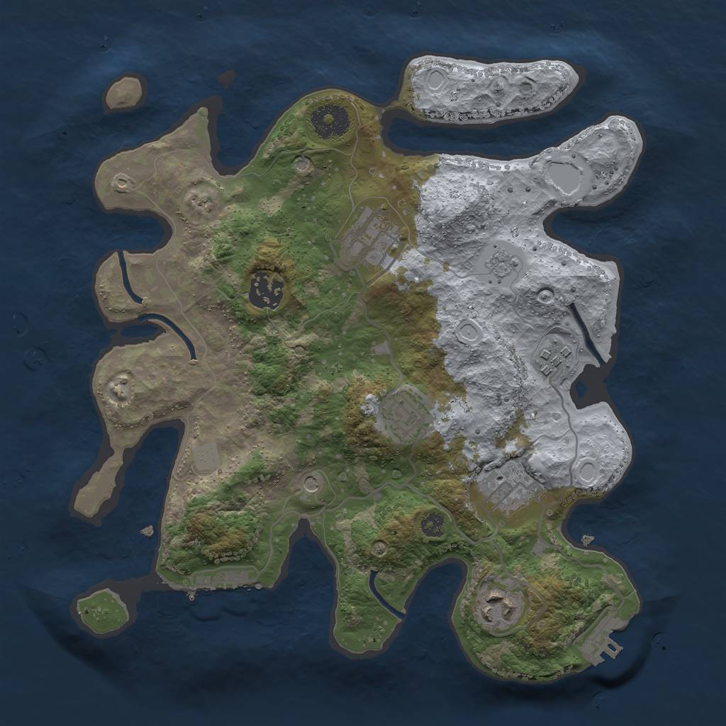 Rust Map: Procedural Map, Size: 3000, Seed: 1687112786, 15 Monuments