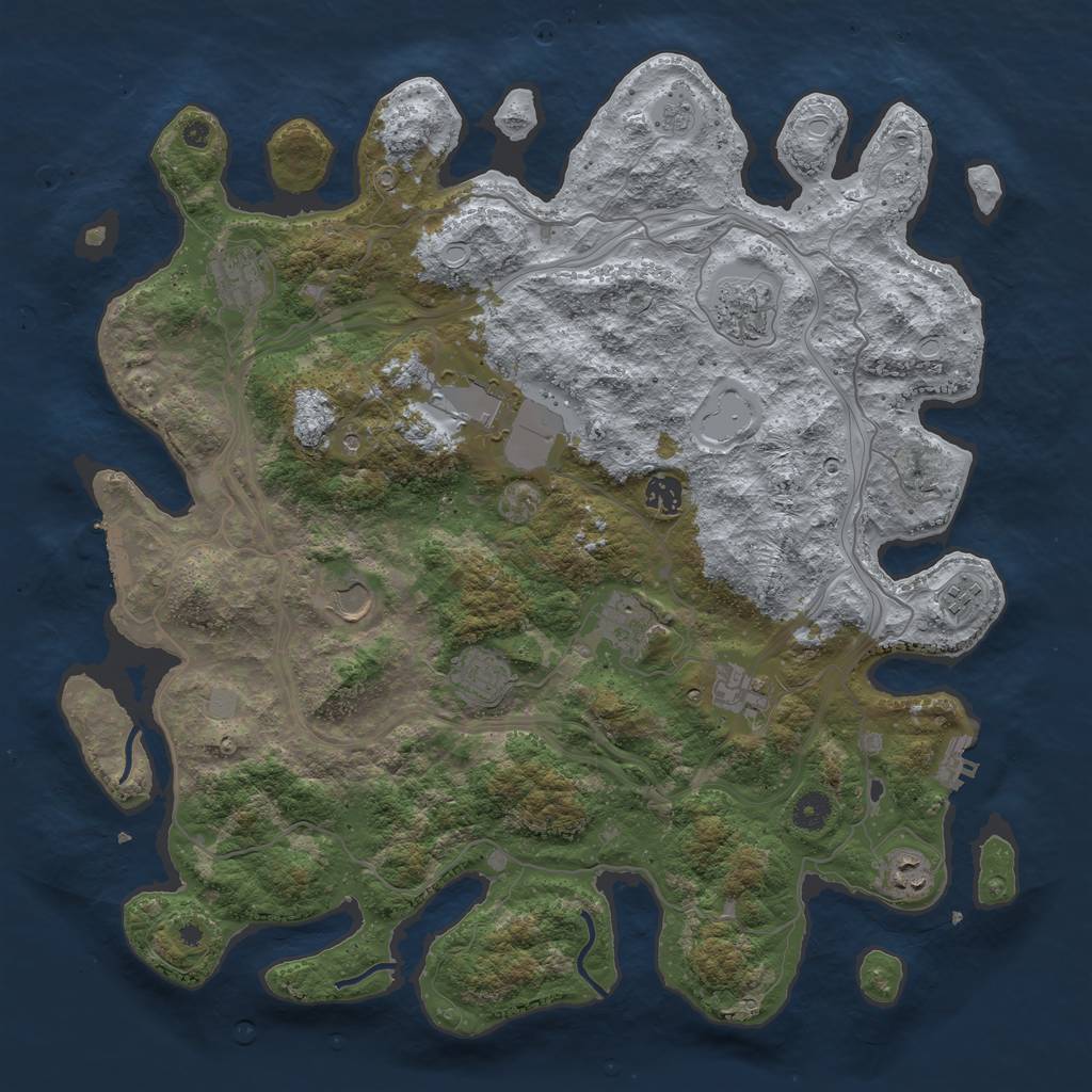 Rust Map: Procedural Map, Size: 4250, Seed: 1948750366, 19 Monuments