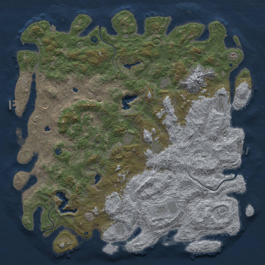 Rust Map: Procedural Map, Size: 6000, Seed: 1981, 17 Monuments