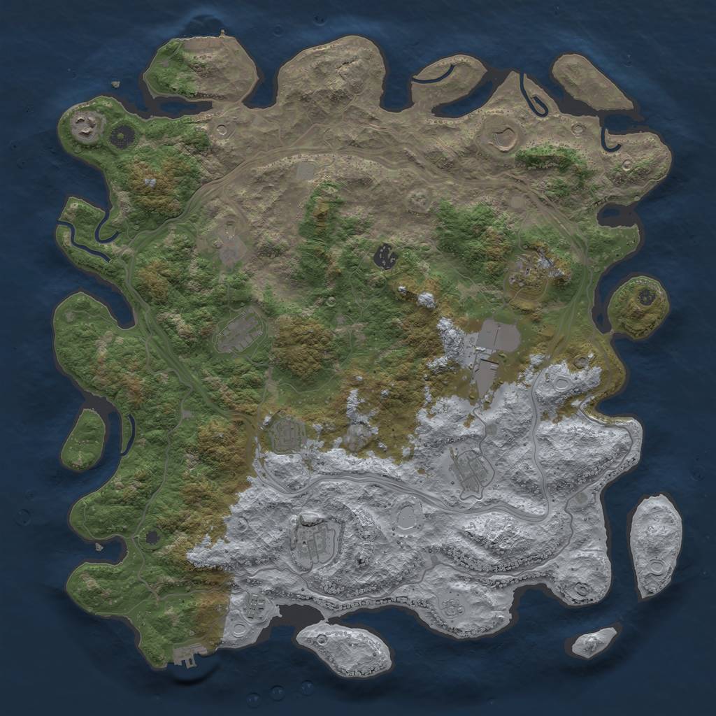 Rust Map: Procedural Map, Size: 4500, Seed: 31010821, 20 Monuments