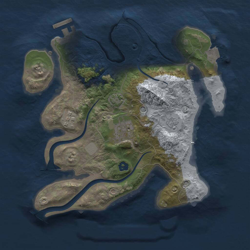 Rust Map: Procedural Map, Size: 2500, Seed: 1023131128, 7 Monuments