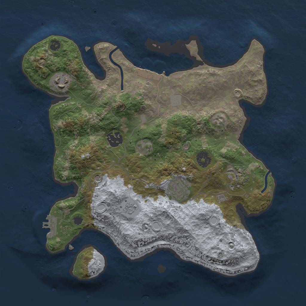 Rust Map: Procedural Map, Size: 3000, Seed: 84278558, 13 Monuments