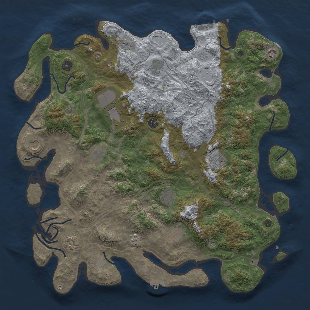 Rust Map: Procedural Map, Size: 4500, Seed: 1704401762, 20 Monuments