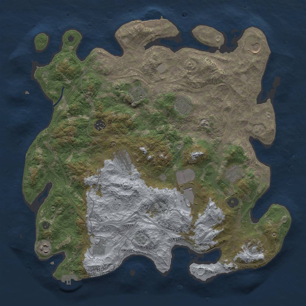 Rust Map: Procedural Map, Size: 4250, Seed: 567481540, 20 Monuments