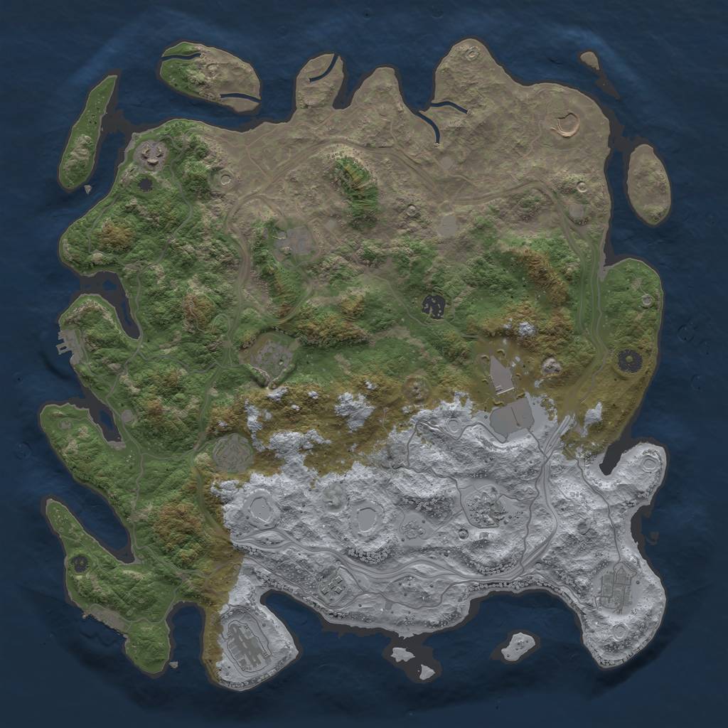 Rust Map: Procedural Map, Size: 4500, Seed: 91612, 20 Monuments