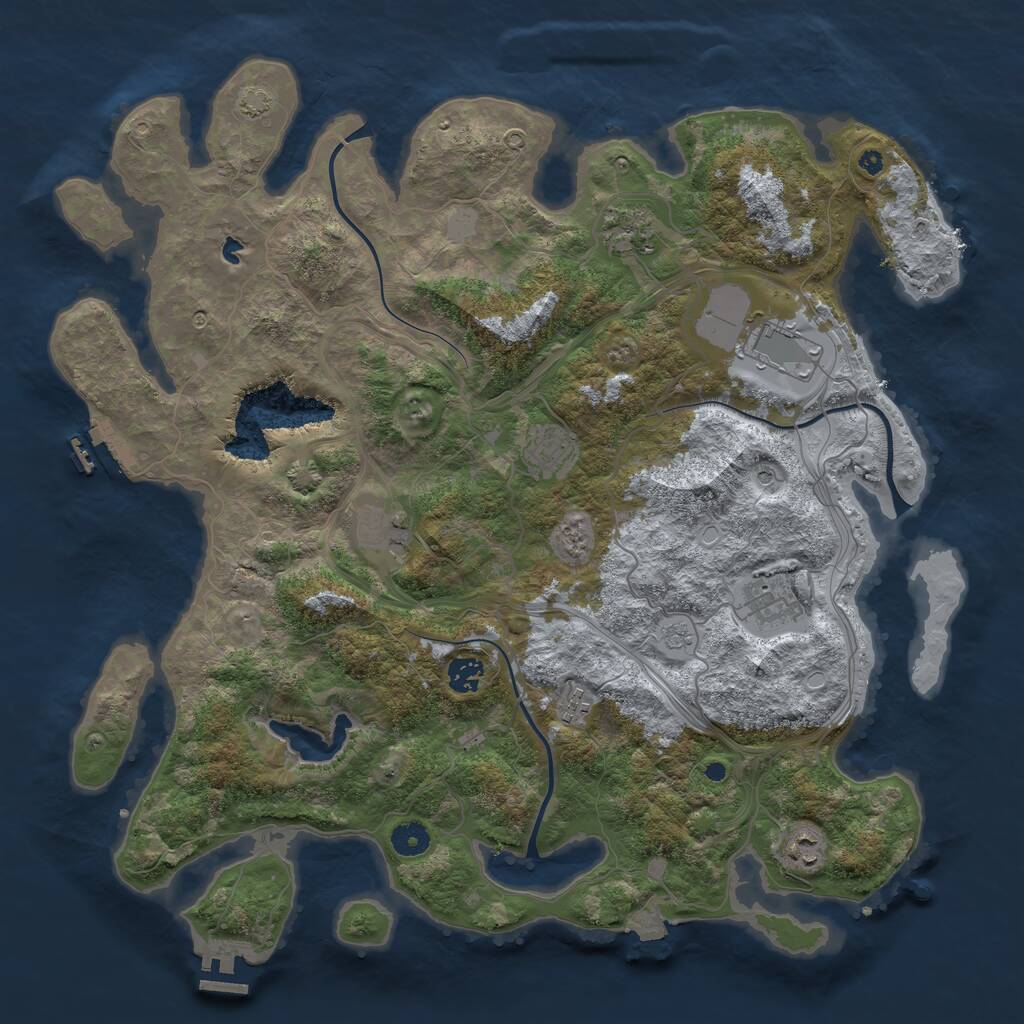 Rust Map: Procedural Map, Size: 4250, Seed: 1574210749, 14 Monuments