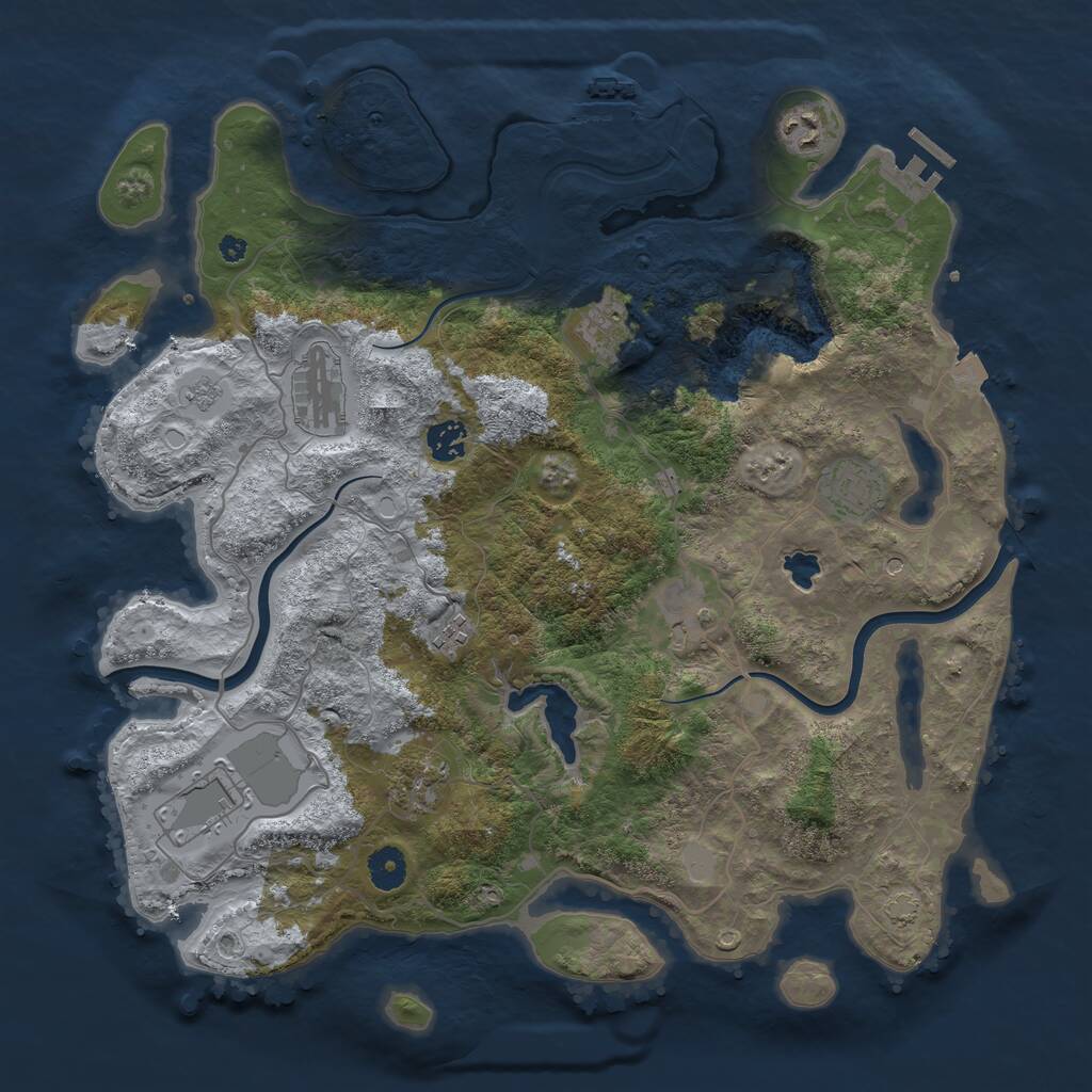 Rust Map: Procedural Map, Size: 4000, Seed: 65880358, 15 Monuments