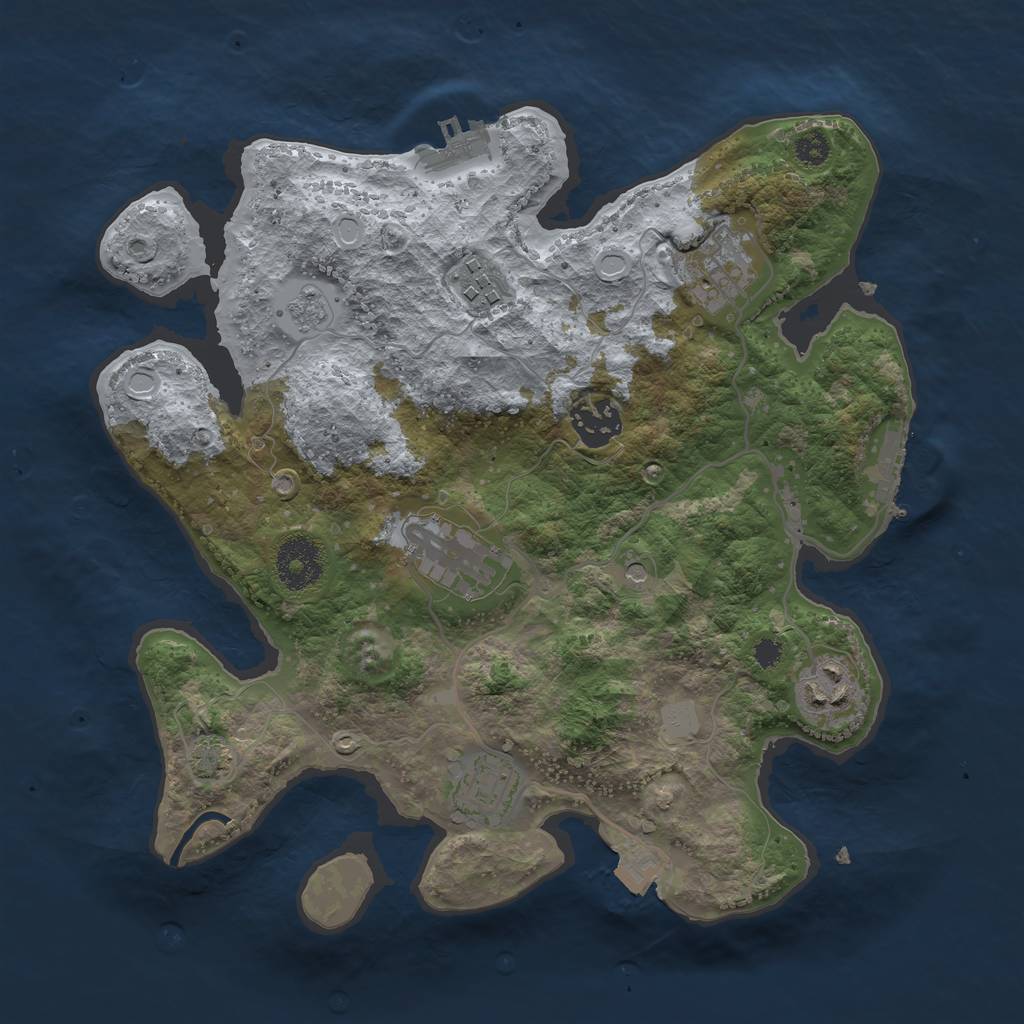 Rust Map: Procedural Map, Size: 3100, Seed: 790518131, 14 Monuments