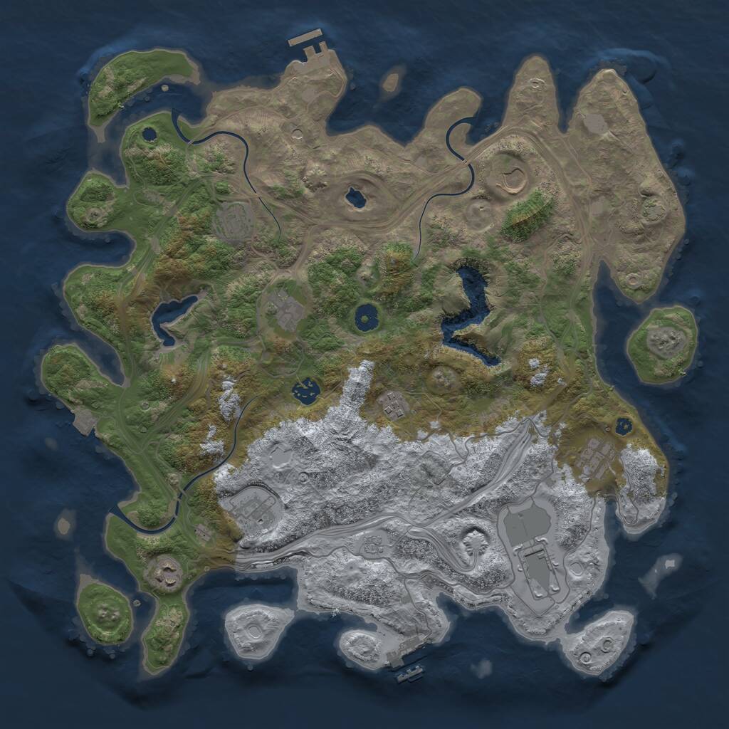 Rust Map: Procedural Map, Size: 4250, Seed: 51654031, 15 Monuments