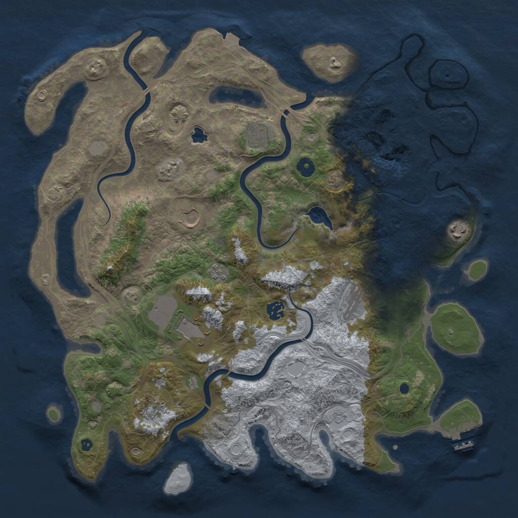 Rust Map: Procedural Map, Size: 4250, Seed: 363540593, 13 Monuments