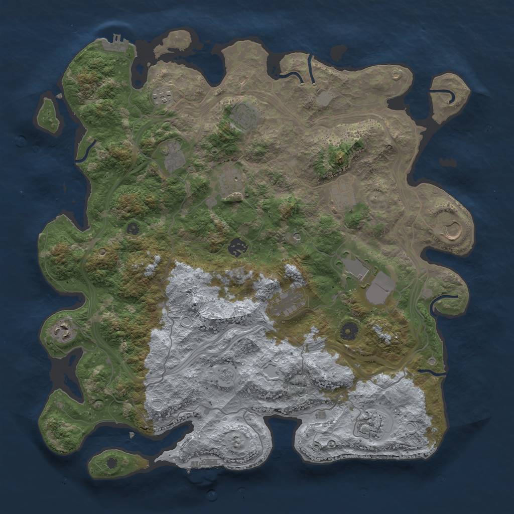 Rust Map: Procedural Map, Size: 4250, Seed: 23956, 18 Monuments