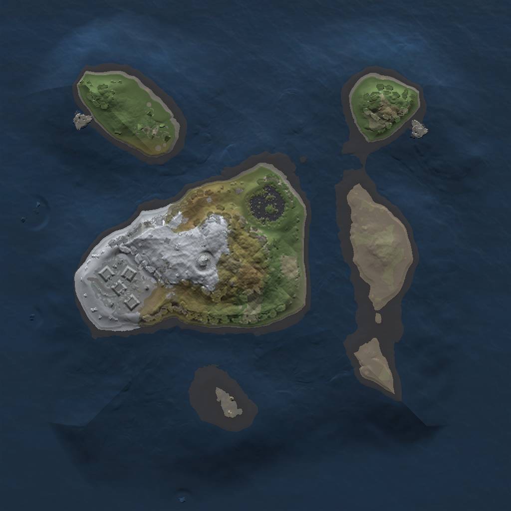 Rust Map: Procedural Map, Size: 1500, Seed: 4000, 5 Monuments