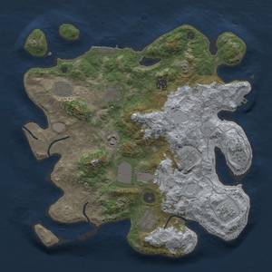 Thumbnail Rust Map: Procedural Map, Size: 3500, Seed: 1936226365, 17 Monuments