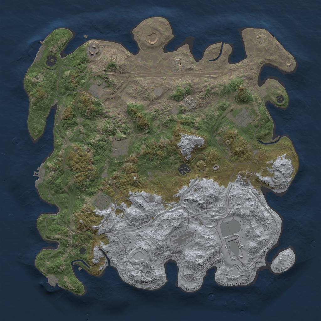 Rust Map: Procedural Map, Size: 4250, Seed: 663923003, 19 Monuments