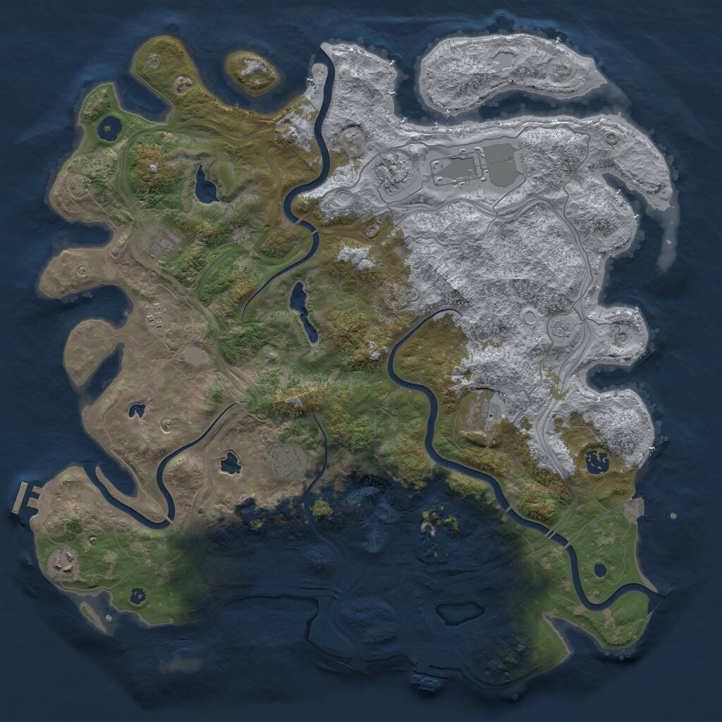 Rust Map: Procedural Map, Size: 4500, Seed: 725231599, 14 Monuments