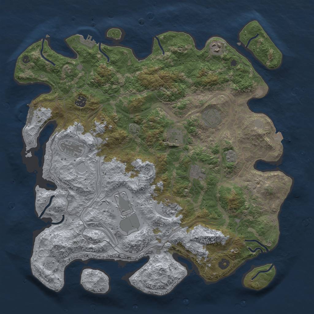 Rust Map: Procedural Map, Size: 4250, Seed: 1656470957, 17 Monuments