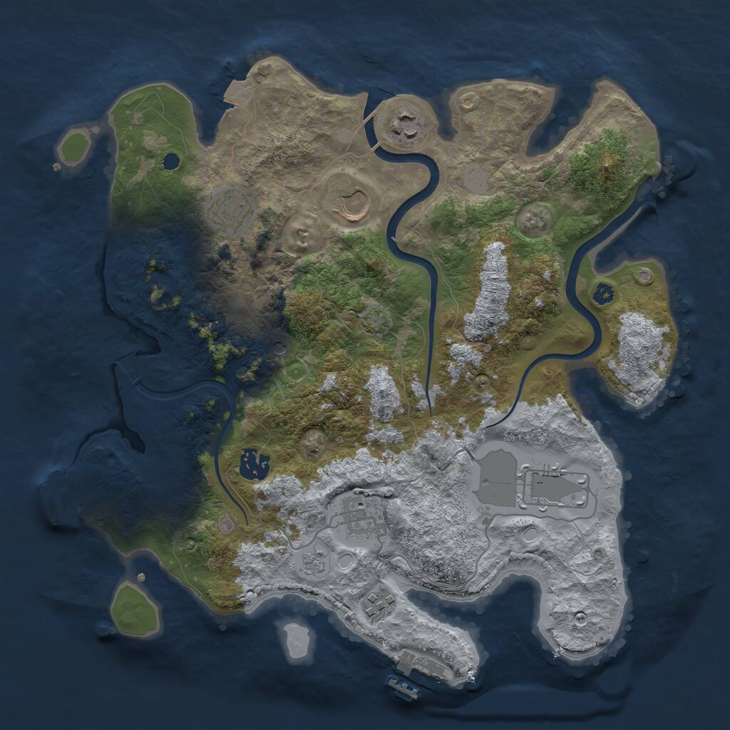 Rust Map: Procedural Map, Size: 3500, Seed: 176076004, 13 Monuments