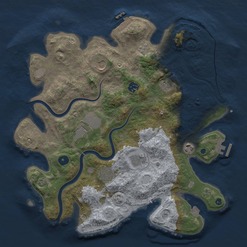 Rust Map: Procedural Map, Size: 3700, Seed: 1867004333, 14 Monuments