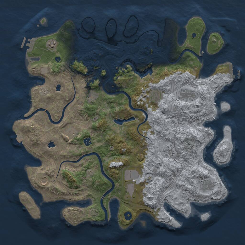 Rust Map: Procedural Map, Size: 4500, Seed: 1599816839, 17 Monuments